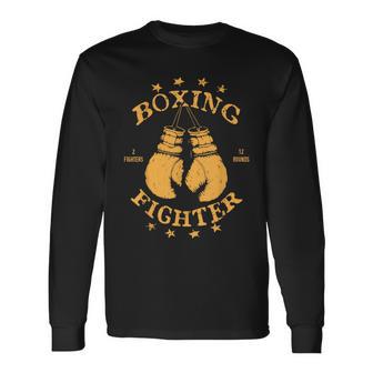 Fighter Boxing Gloves Vintage Boxing Long Sleeve T-Shirt - Monsterry DE