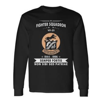 Fighter Squadron 21 Vf Long Sleeve T-Shirt | Mazezy