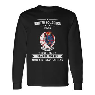 Fighter Squadron 74 Vf Long Sleeve T-Shirt | Mazezy