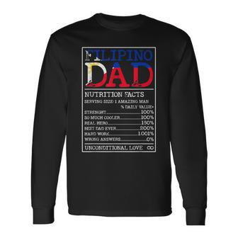 Filipino Dad Nutrition Facts Philippines Fathers Day A Long Sleeve T-Shirt - Monsterry CA
