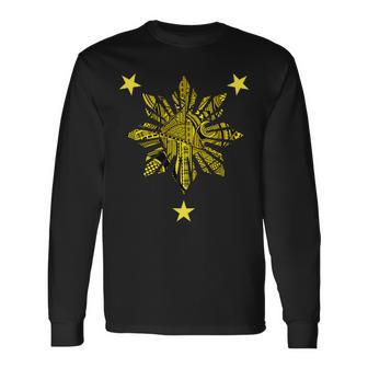 Filipino Heritage Polynesian Tribal Warrior Tattoo Pocket Long Sleeve T-Shirt - Monsterry