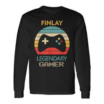 Finlay Name Personalised Legendary Gamer Long Sleeve T-Shirt - Seseable