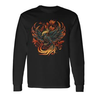 Fire Phoenix Bird Reborn Firebird Phoenix Phoenix Long Sleeve T-Shirt - Seseable
