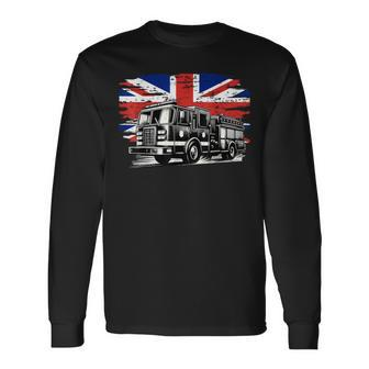 Firefighter Truck Family Firefighter Dad Father Day Birthday Long Sleeve T-Shirt - Monsterry UK