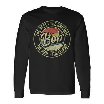 First Name Retro Bob Long Sleeve T-Shirt - Monsterry CA
