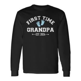 First Time Grandpa 2024 For Grandfather To Be Long Sleeve T-Shirt - Monsterry AU