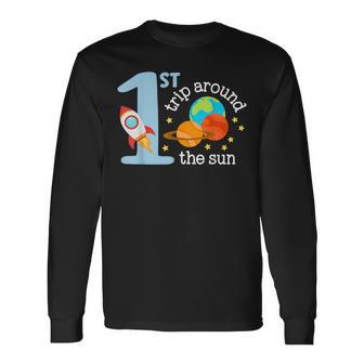 First Trip Around The Sun Toddler 1St Birthday One Year Old Long Sleeve T-Shirt - Monsterry CA