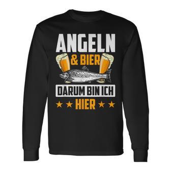 Fischen & Bier Darum Bin Ich Hier Fischen Langarmshirts - Geschenkecke