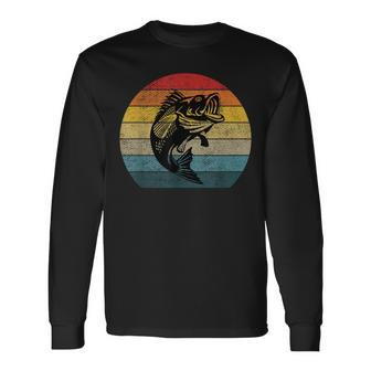 Fish On Bass Fishing Vintage Distressed Retro Long Sleeve T-Shirt - Monsterry