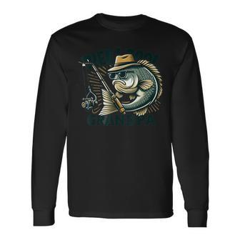 Fishing Reel Cool Grandpa Fathers Day Bass Dad Long Sleeve T-Shirt - Seseable