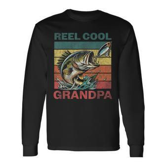 Fishing Reel Cool Grandpa Fathers Day Bass Dad Long Sleeve T-Shirt - Thegiftio UK