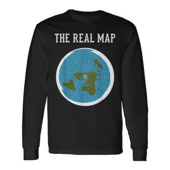 Flat Earther Flat Earth Map Long Sleeve T-Shirt - Seseable