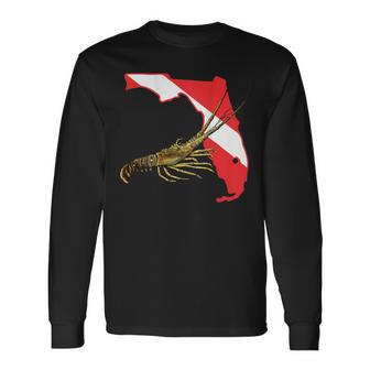 Florida Lobster Dive Long Sleeve T-Shirt - Monsterry