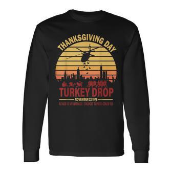 Flying Turkeys Thanksgiving Turkey Drop As God Is My Witness Long Sleeve T-Shirt | Mazezy CA