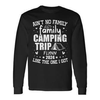 Flynn Family Name Reunion Camping Trip 2024 Matching Long Sleeve T-Shirt - Seseable