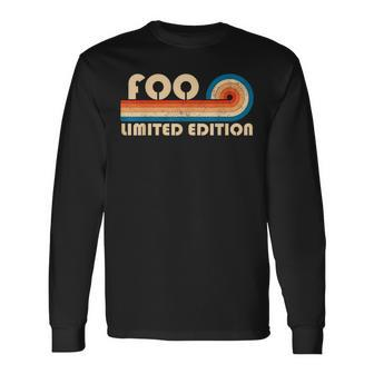 Foo Surname Retro Vintage 80S 90S Birthday Reunion Long Sleeve T-Shirt - Monsterry