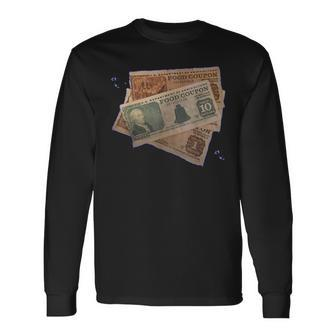 Food Stamp Gangster Foodstamps Graffiti 90S Long Sleeve T-Shirt - Monsterry