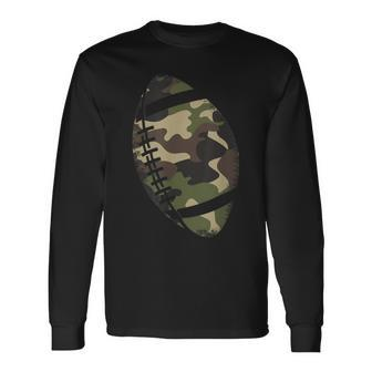 Football Camouflage College Team Coach Camo Long Sleeve T-Shirt | Mazezy