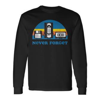 Never Forget Nostalgia Vintage Retro Langarmshirts - Seseable