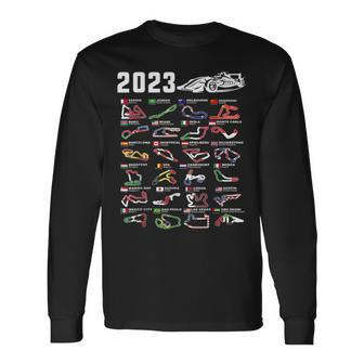 Formula 1 2023 Calendar For Racing Car Fan Langarmshirts - Seseable