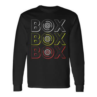Formula Racing Car Box Box Box Radio Call To Pit Box Vintage Long Sleeve T-Shirt - Monsterry