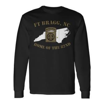 Fort Bragg Military Base-Army Post- On Back Long Sleeve T-Shirt - Monsterry UK