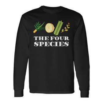 The Four Species Sukkot Etrog Jewish Holiday Sukkah Novelty Long Sleeve T-Shirt - Monsterry UK
