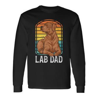 Foxred Lab Dad Fox Red Labrador Retriever Long Sleeve T-Shirt - Monsterry