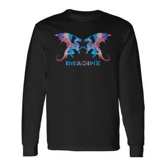 Fractal Fantasy Dragons Imagine Long Sleeve T-Shirt - Monsterry UK