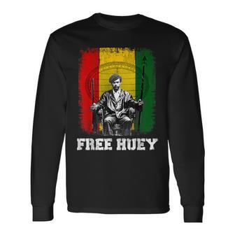 Free Huey Black History & African Roots Afro Empowerment Long Sleeve T-Shirt - Monsterry AU