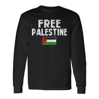 Free Palestine Flag Arabic Gaza Long Sleeve T-Shirt - Monsterry CA