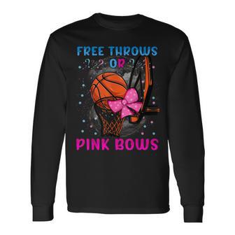 Free Throws Or Pink Bows Pregnancy Pink Or Blue Long Sleeve T-Shirt - Monsterry CA