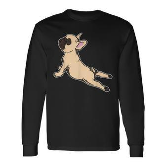 French Bulldog Yoga Frenchie Long Sleeve T-Shirt - Thegiftio UK