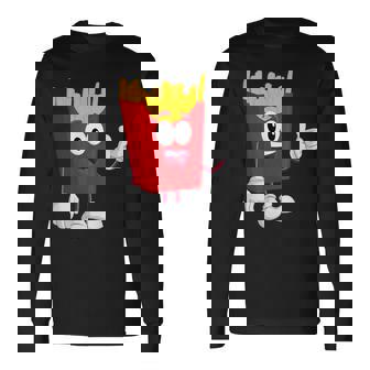 French Fries Ketchup Fast Food Lover Fancy Dress Costume Long Sleeve T-Shirt - Thegiftio