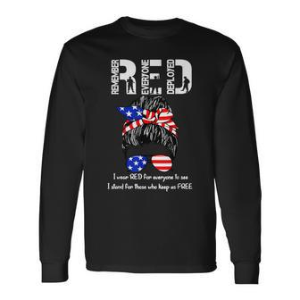 On Friday We Wear Red Military Support Troops Long Sleeve T-Shirt - Seseable