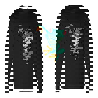 Frog Animal Motif Animal Print Frog Long Sleeve T-Shirt - Monsterry