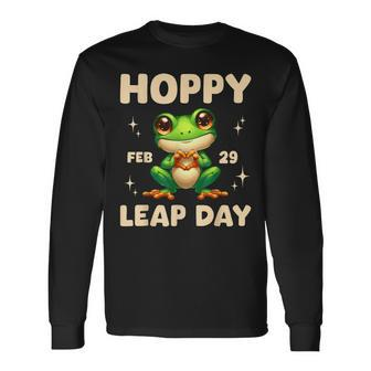 Frog Hoppy Leap Day February 29 Birthday Leap Year Leap Day Long Sleeve T-Shirt - Monsterry