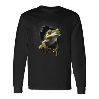Frog Wall Animal Lovers Frog Long Sleeve T-Shirt - Monsterry
