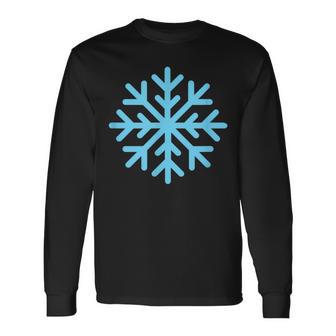 Frosty Blue Snowflake Snowboarding & Skiing Long Sleeve T-Shirt - Monsterry