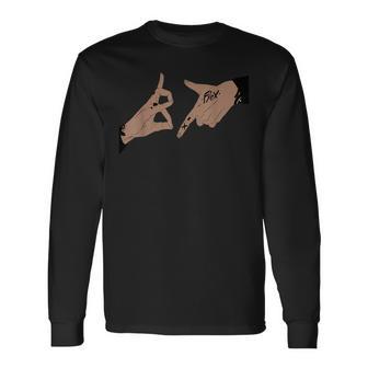 Fuchs Gangzeichen Langarmshirts im Hip-Hop-Stil, Schwarz mit Grafikdesign - Seseable