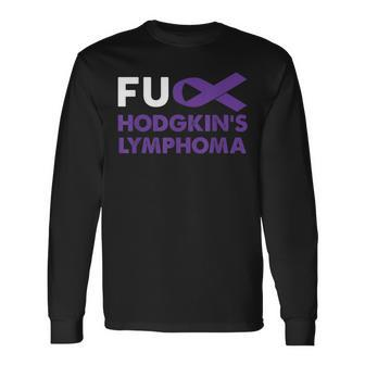 Fuck Hodgkin's Lymphoma Awareness Support Survivor Long Sleeve T-Shirt - Monsterry DE