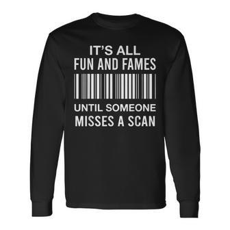 Fun Games Misses Scan Package Handler Operations Manager Long Sleeve T-Shirt - Monsterry CA