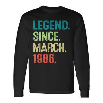 38 Year Old Vintage March 1986 38Th Birthday Long Sleeve T-Shirt | Mazezy