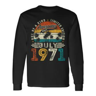 53 Years Old July 1971 Vintage 53Rd Birthday Men Long Sleeve T-Shirt - Monsterry