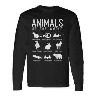 Animals Of The World Fun Names Of Animals Long Sleeve T-Shirt - Seseable
