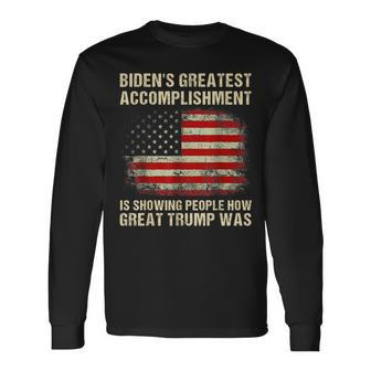 Anti Biden Biden's Greatest Accomplishment Is Long Sleeve T-Shirt | Mazezy AU