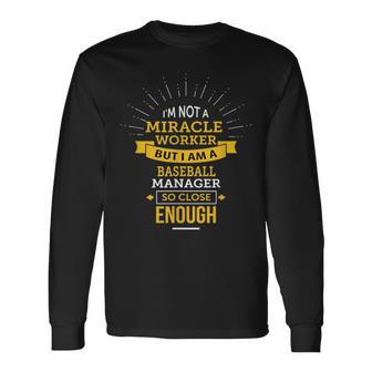 Baseball Manager Long Sleeve T-Shirt - Monsterry