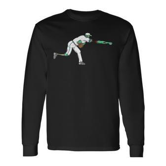 Baseball Pitcher Zombie Long Sleeve T-Shirt - Monsterry CA