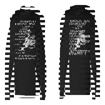 Beard Awesome Dad Beard Tattoos And Motorcycles Long Sleeve T-Shirt | Mazezy