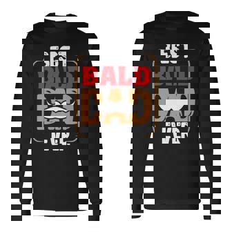 Best Bald Dad Ever Mustache Father's Day Long Sleeve T-Shirt - Thegiftio